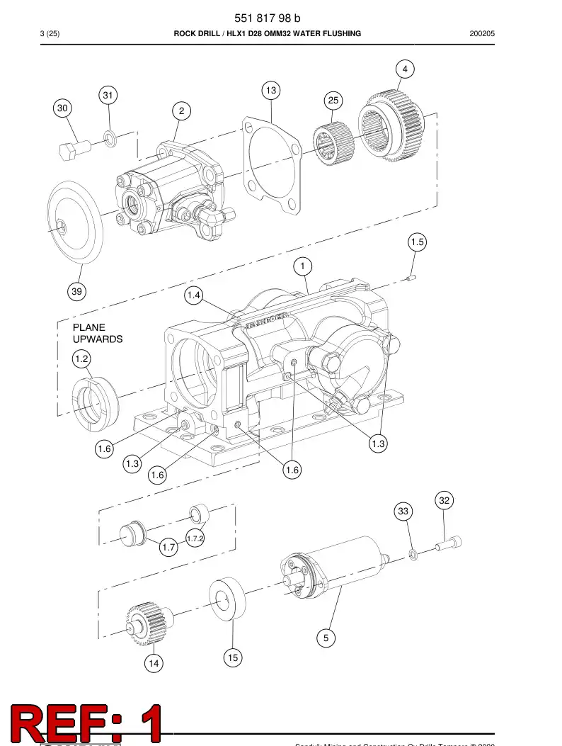 55025794b 550 257 94b Housing, bearing - Sandvik Technical Drawing