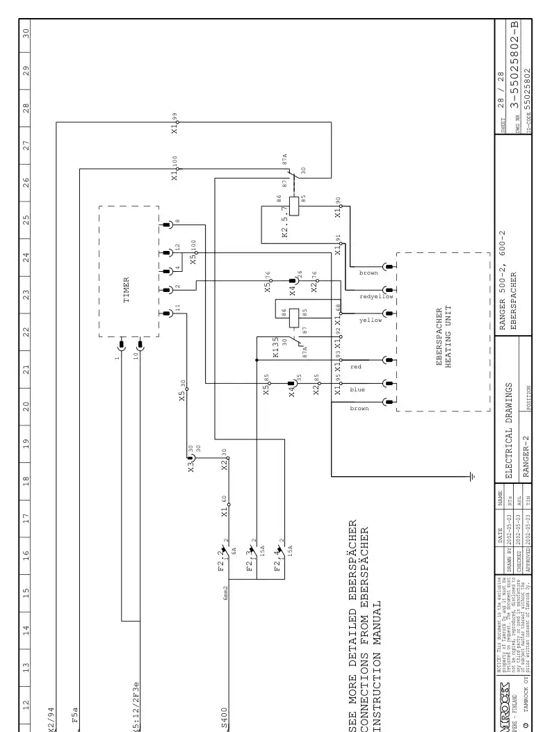 55025802B 550 258 02B ELECTRIC CIRCUIT DIAGRAM - Sandvik Technical Drawing