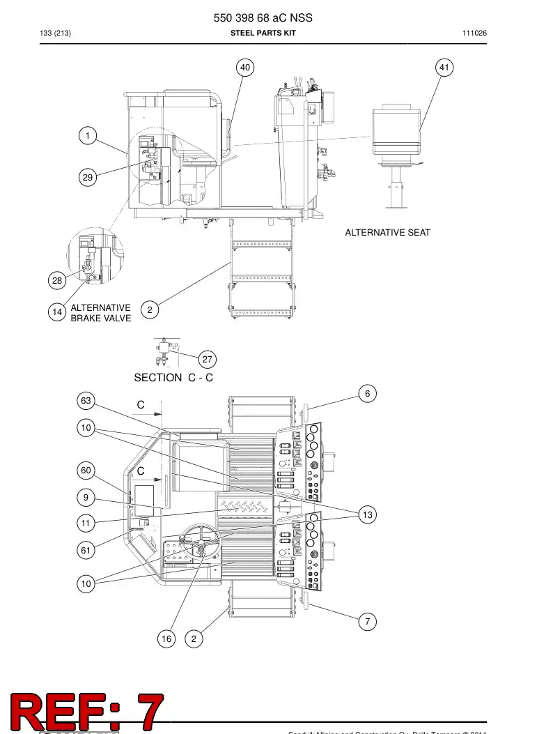 55025824 550 258 24 Railing - Sandvik Technical Drawing