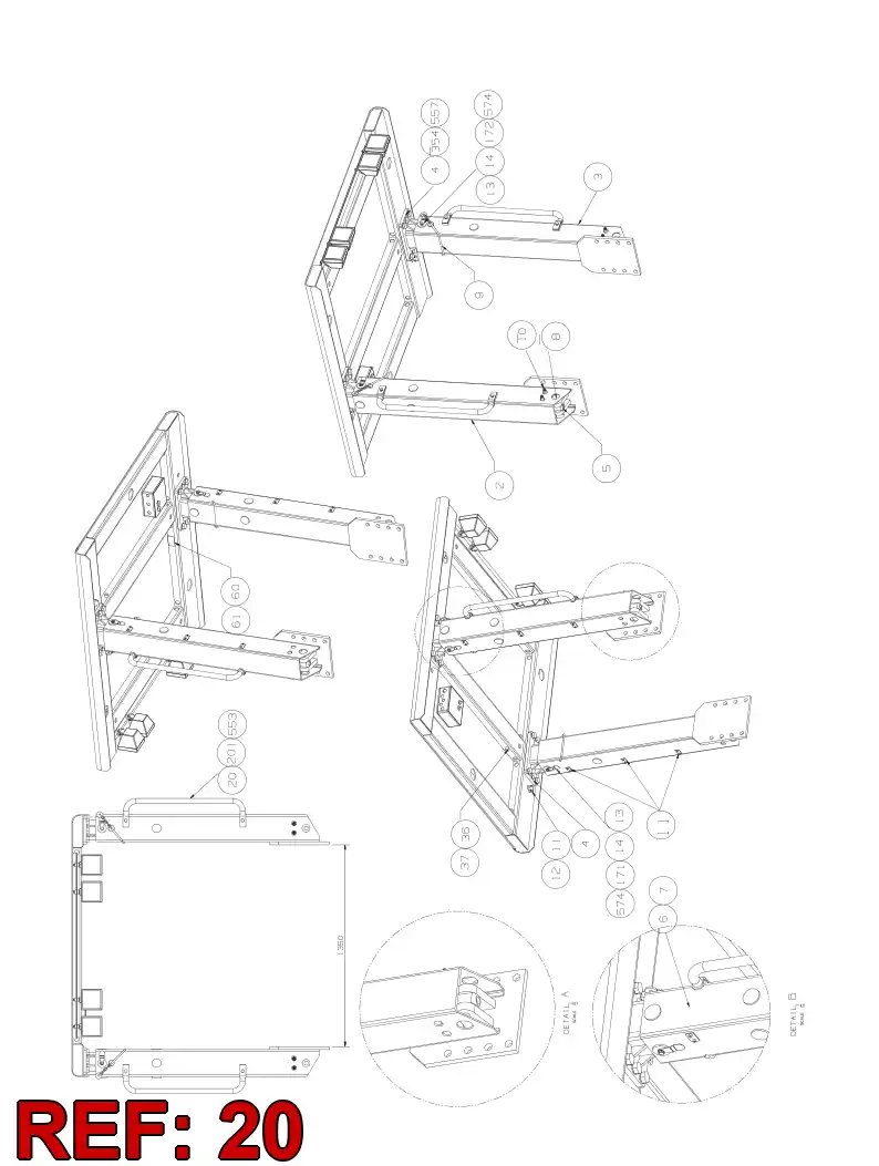 55025947 550 259 47 RAILING - Sandvik Technical Drawing