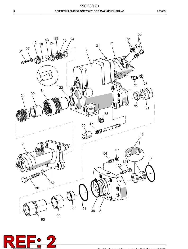 55026012a 550 260 12a GEARBOX - Sandvik Technical Drawing