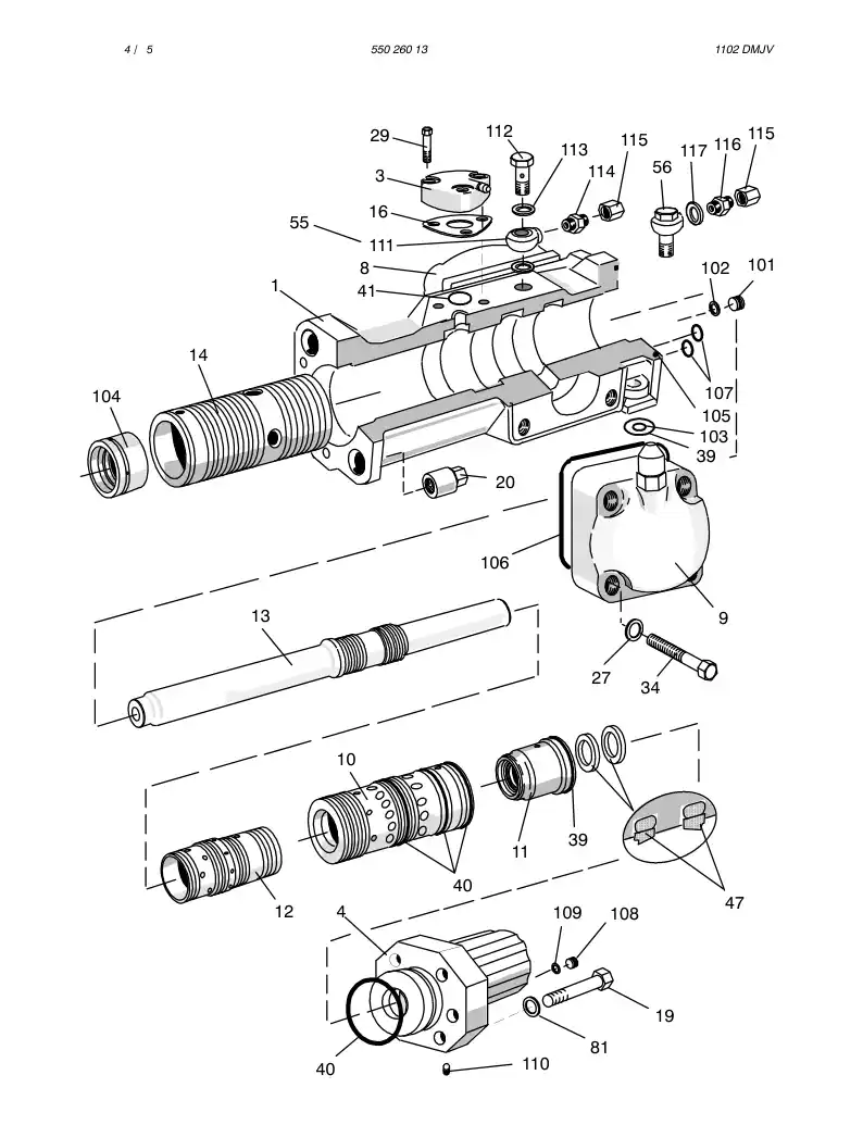 55026013 550 260 13 HYDRAULIC ROCK DRILL HL800 - Sandvik Technical Drawing