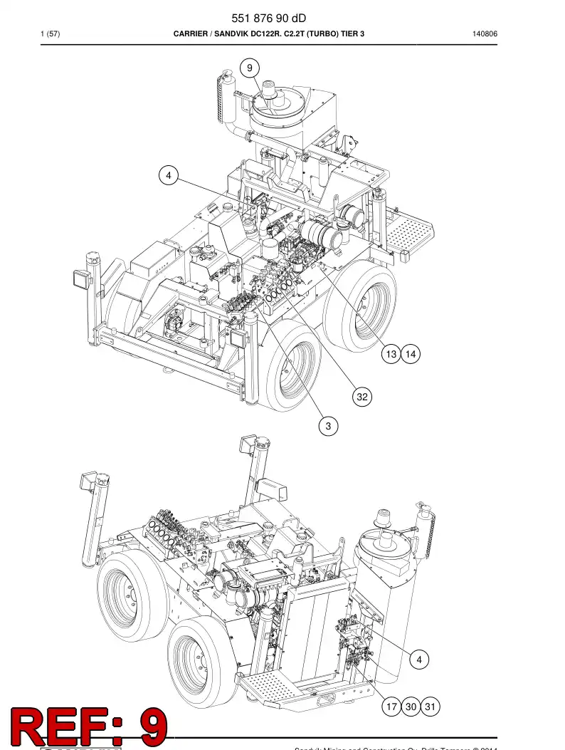 55026043b 550 260 43b Bracket - Sandvik Technical Drawing