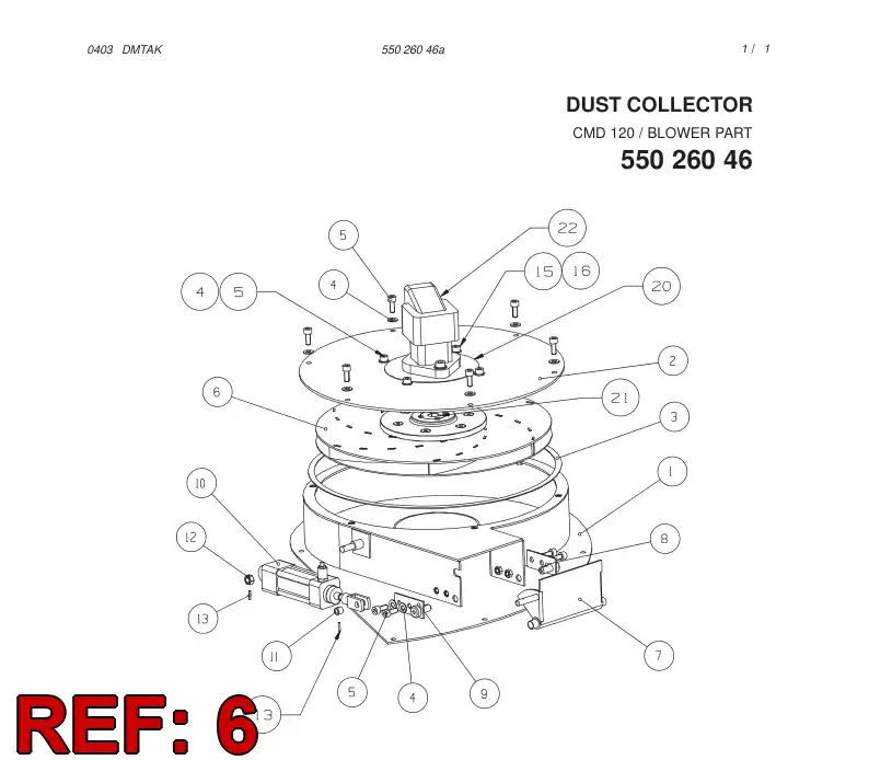 55026050 550 260 50 FAN - Sandvik Technical Drawing