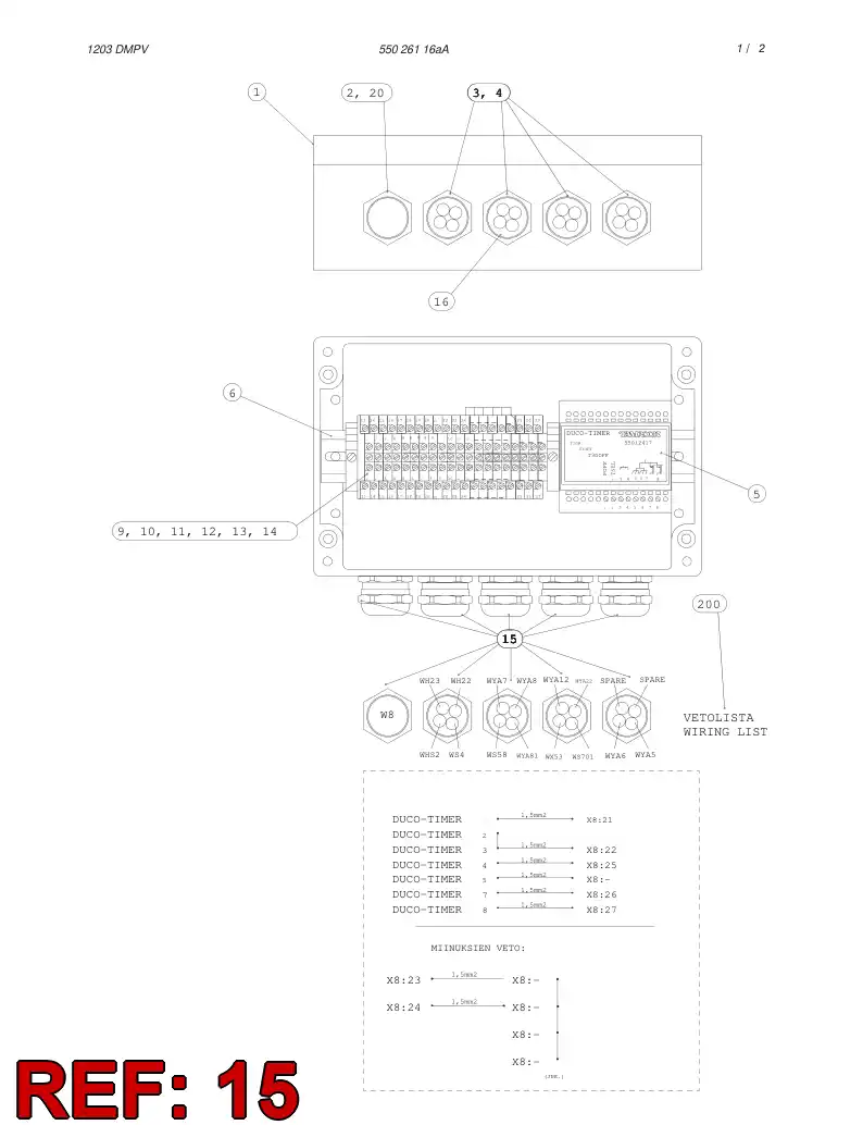 55026120 550 261 20 CABLE ASSEMBLY - Sandvik Technical Drawing