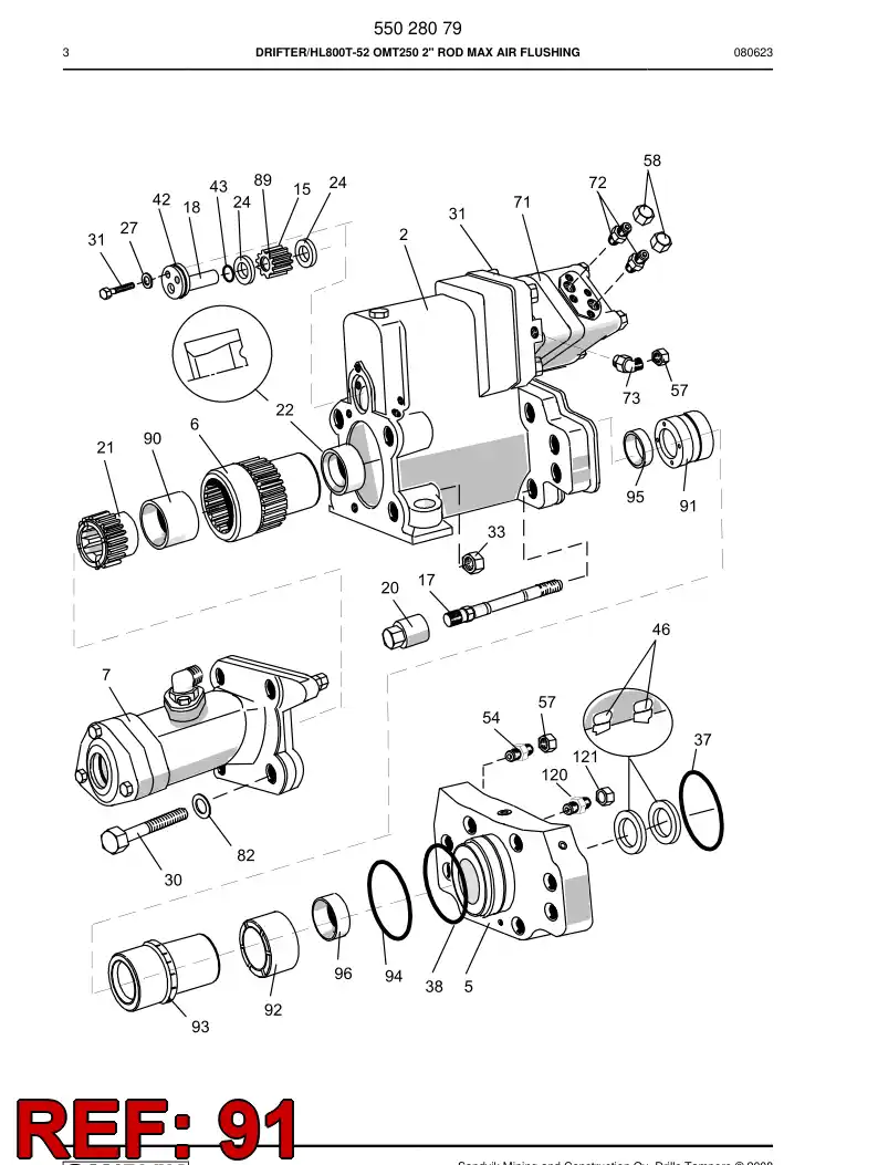 55026124b 550 261 24b RING - Sandvik Technical Drawing
