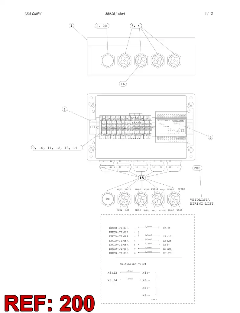 55026126 550 261 26 WIRING INSTRUCTION - Sandvik Technical Drawing