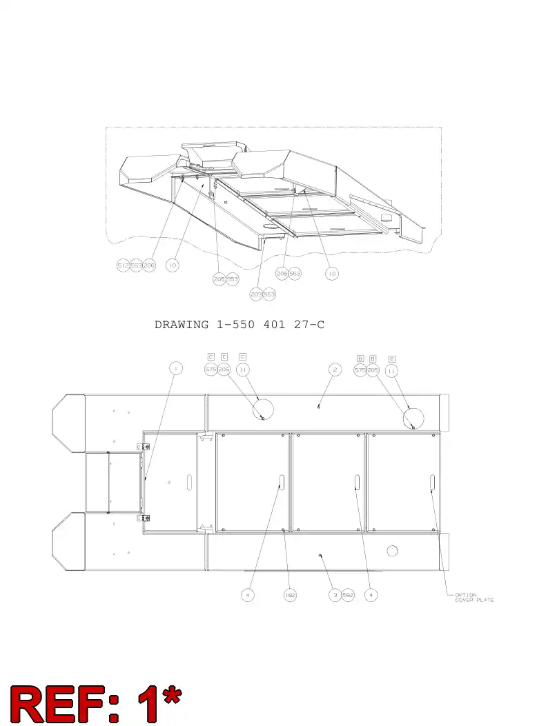 55026145 550 261 45 COVERS ASSEMBLY - Sandvik Technical Drawing