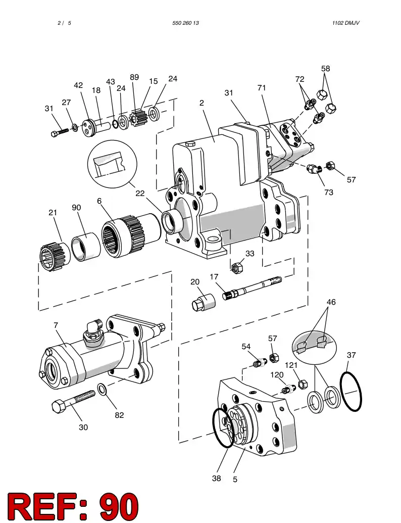 55026146 550 261 46 BEARING BUSHING - Sandvik Technical Drawing
