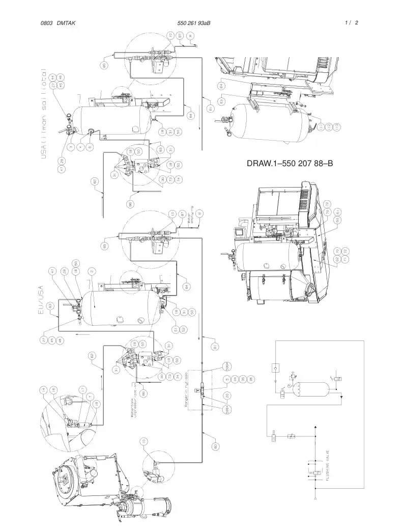 55026193aB 550 261 93aB WATER INJECTION SYSTEM - Sandvik Technical Drawing