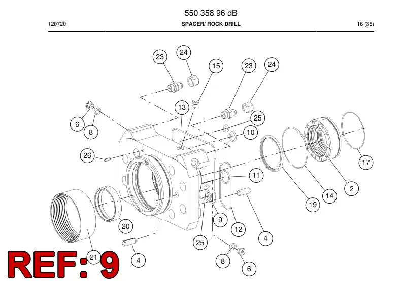 55026205a 550 262 05a O-ring - Sandvik Technical Drawing