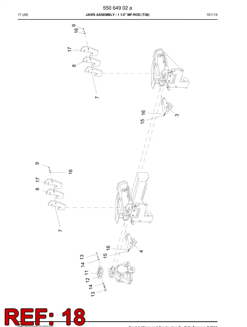 55026214 550 262 14 Plate - Sandvik Technical Drawing