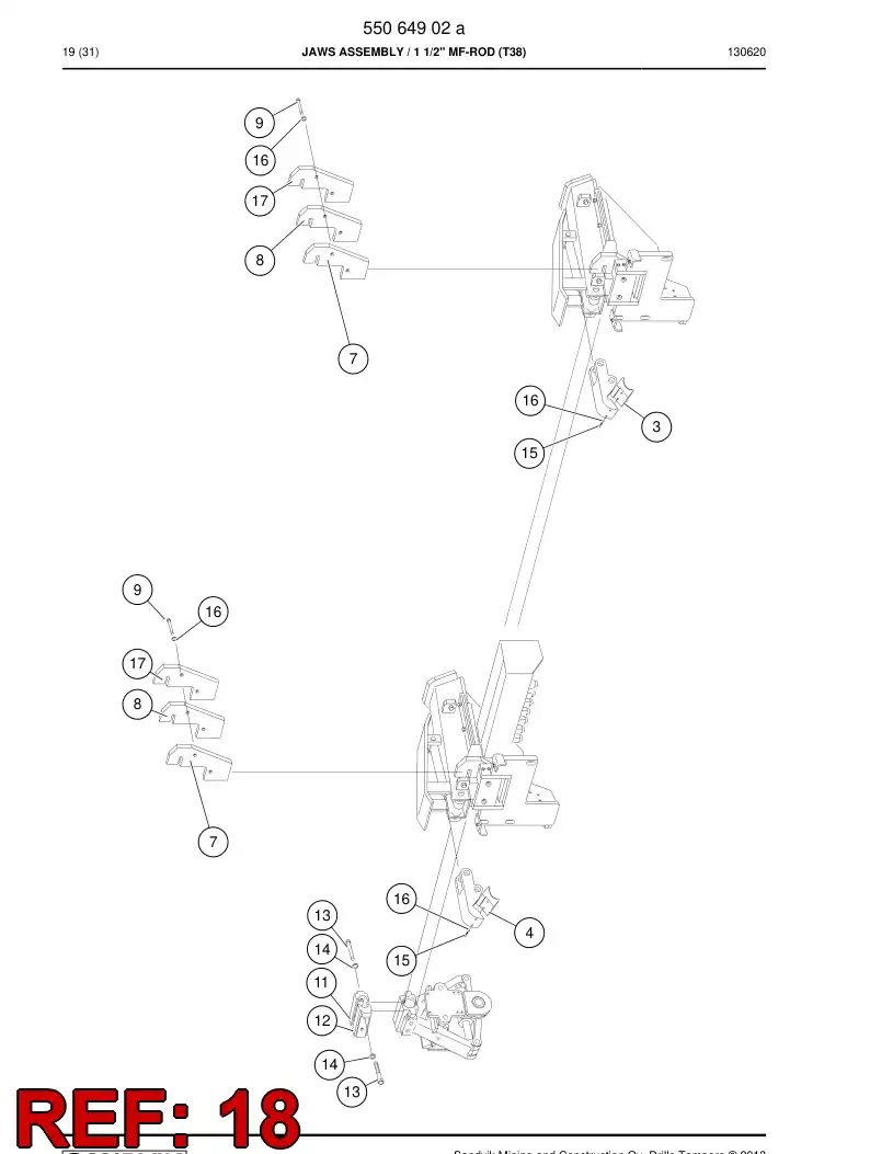 55026214a 550 262 14a Plate - Sandvik Technical Drawing