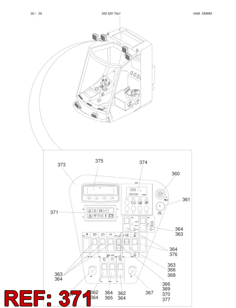 55026222 550 262 22 CONTROL (WARNING) LIGHT PRING - Sandvik Technical Drawing