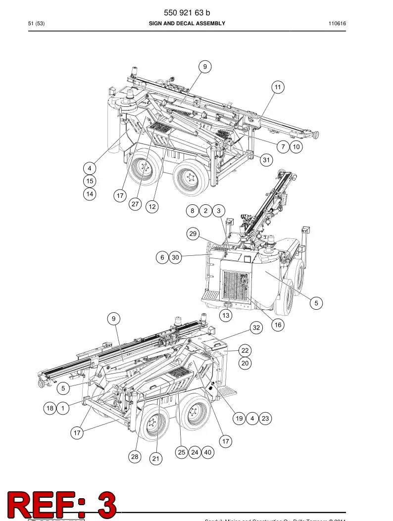 55026233a 550 262 33a Sign - Sandvik Technical Drawing