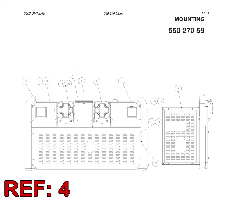 55026290 550 262 90 COVER PLATE - Sandvik Technical Drawing