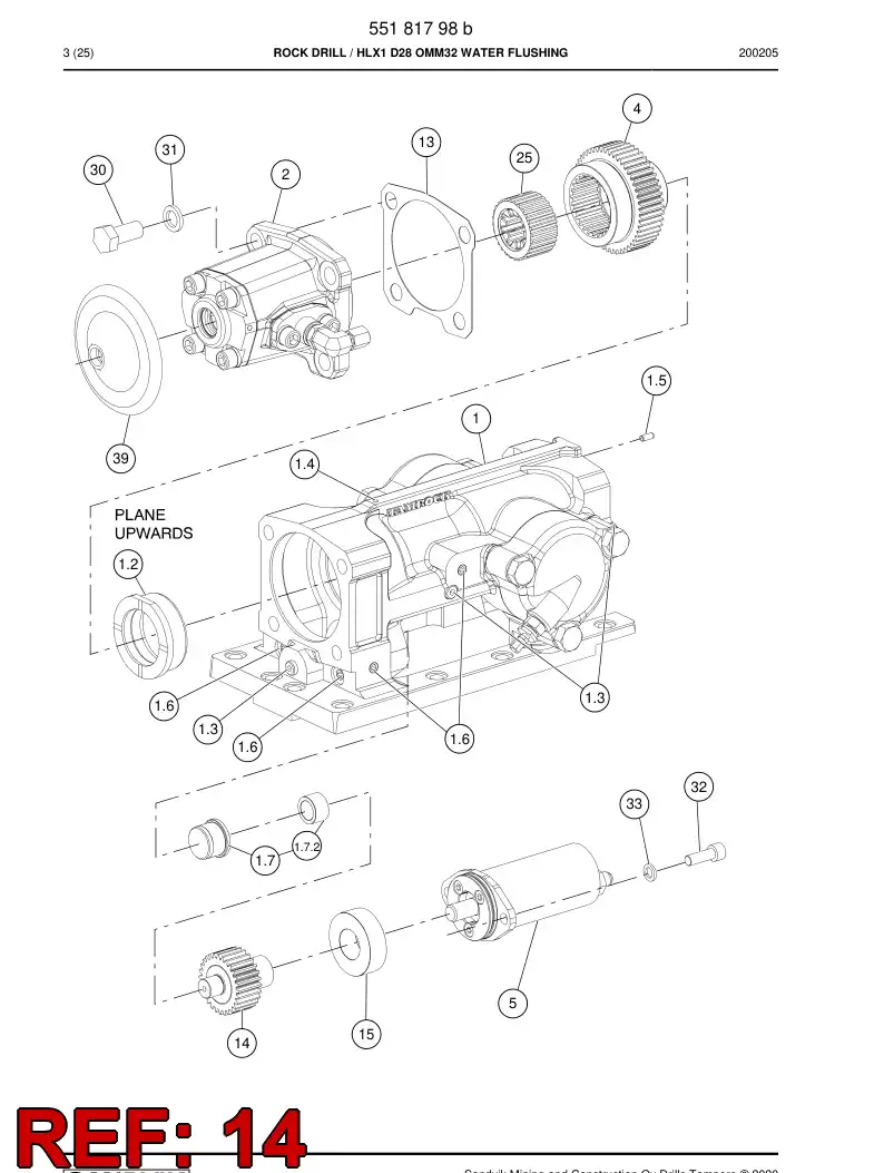 55026332b 550 263 32b Gear - Sandvik Technical Drawing