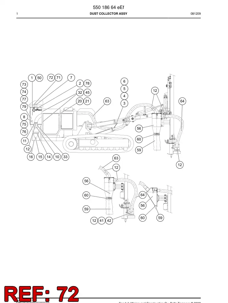 55026395 550 263 95 Sheath - Sandvik Technical Drawing