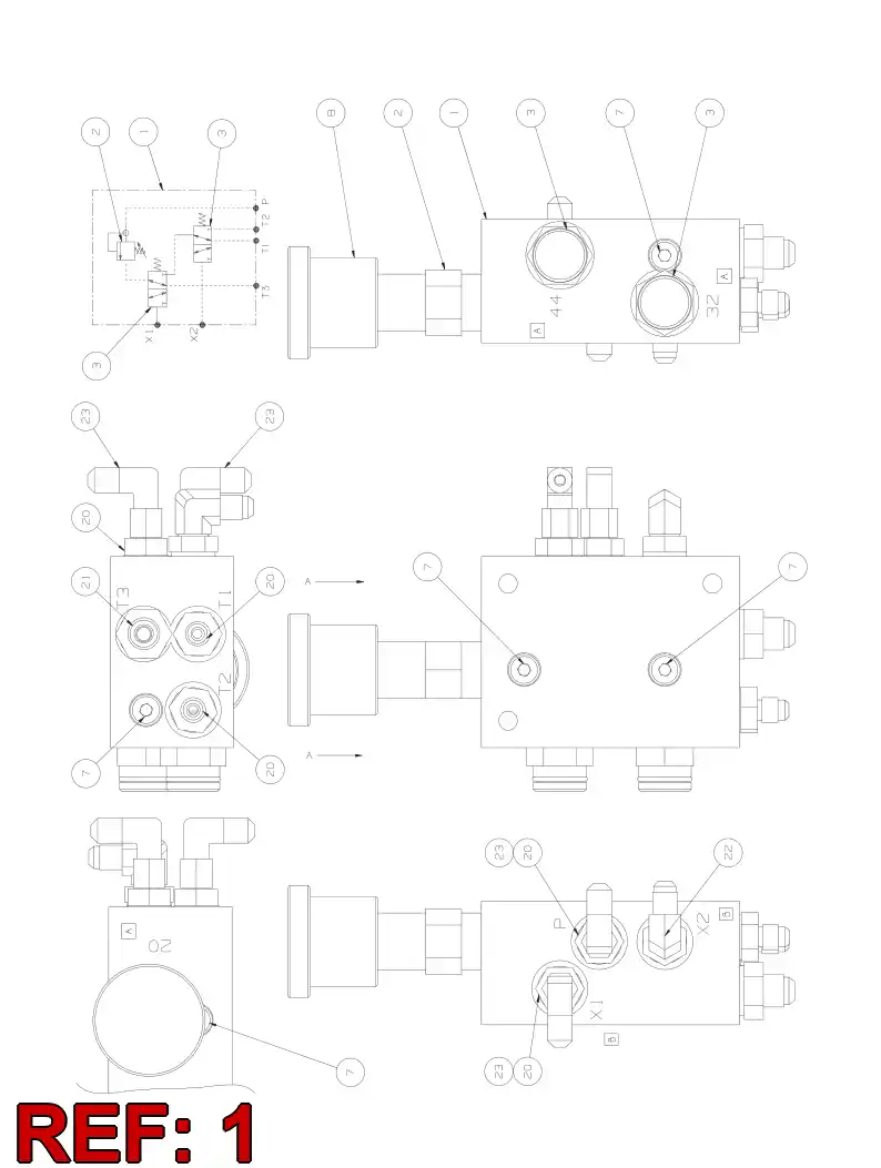 55026499 550 264 99 CONTROL BLOCK ASSEMBLY - Sandvik Technical Drawing
