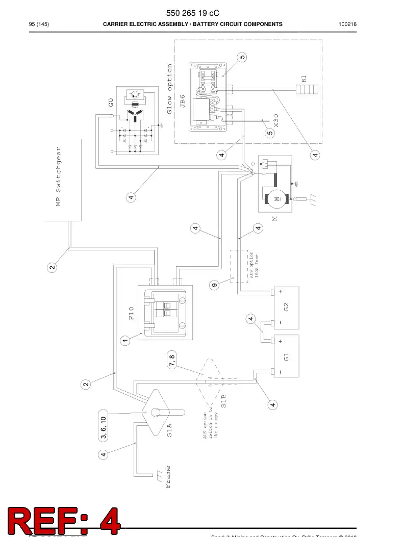 55026508a 550 265 08a Wiring harness assembly - Sandvik Technical Drawing