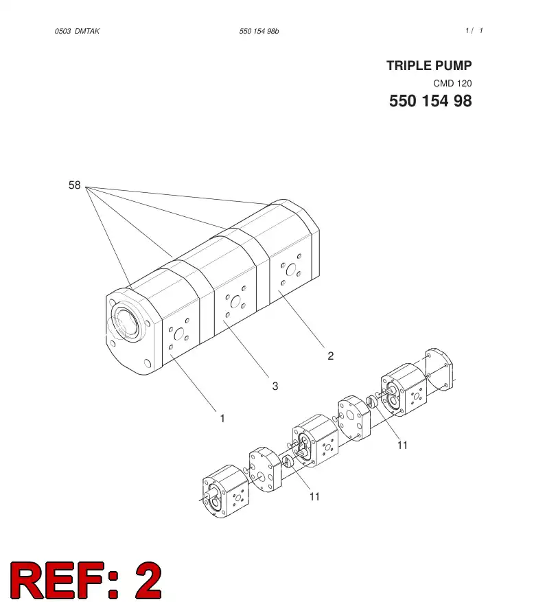 55026543 550 265 43 GEAR PUMP - Sandvik Technical Drawing