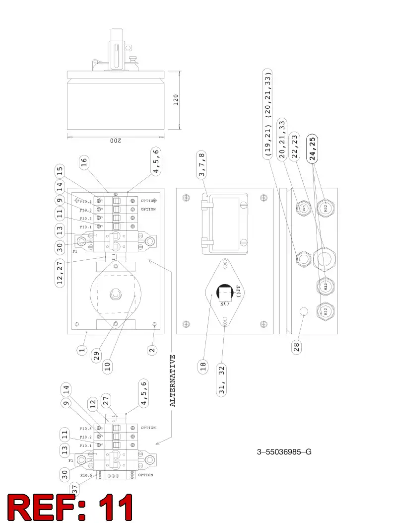 55026546 550 265 46 CIRCUIT BREAKER - Sandvik Technical Drawing