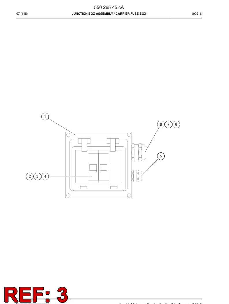 55026546a 550 265 46a Circuit breaker - Sandvik Technical Drawing
