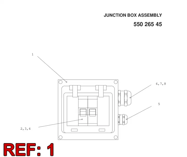 55026549 550 265 49 PLASTIC ENCLOSURE - Sandvik Technical Drawing