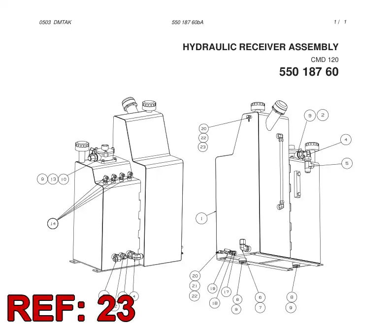 55026571 550 265 71 Adapter, Banjo - Sandvik Technical Drawing