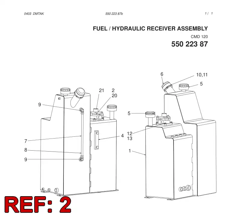 55026581 550 265 81 RETURN FILTER ASSEMBLY - Sandvik Technical Drawing
