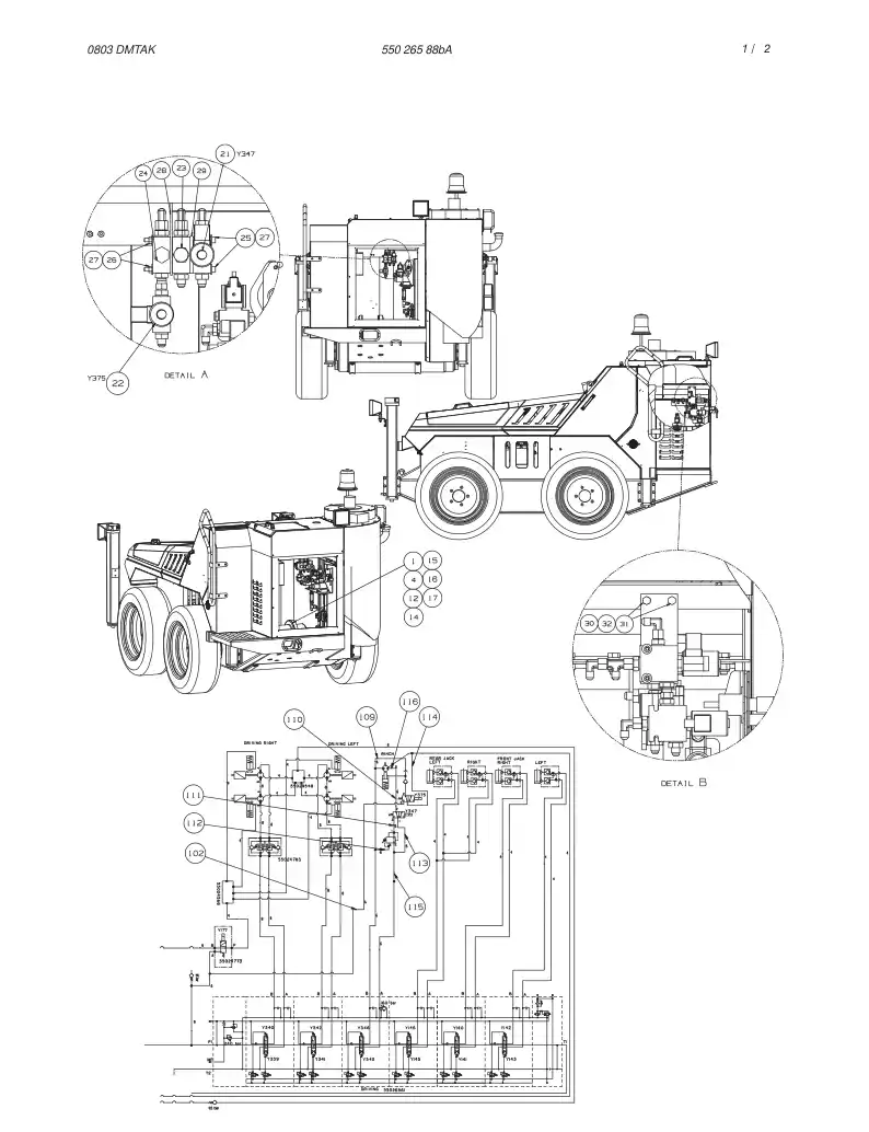 55026588bA 550 265 88bA WINCH ASSEMBLY - Sandvik Technical Drawing