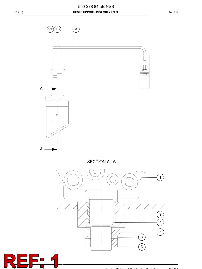 55026733a 550 267 33a Plate, Bulkhead - Sandvik Technical Drawing