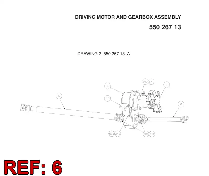 55026750 550 267 50 DRIVE SHAFT - Sandvik Technical Drawing
