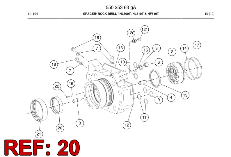 55026797a 550 267 97a Bushing - Sandvik Technical Drawing
