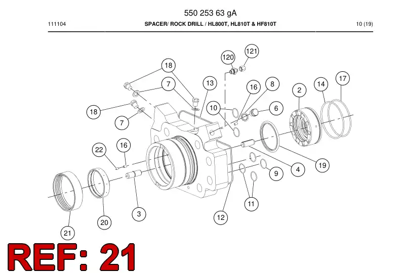 55026798a 550 267 98a Bushing - Sandvik Technical Drawing