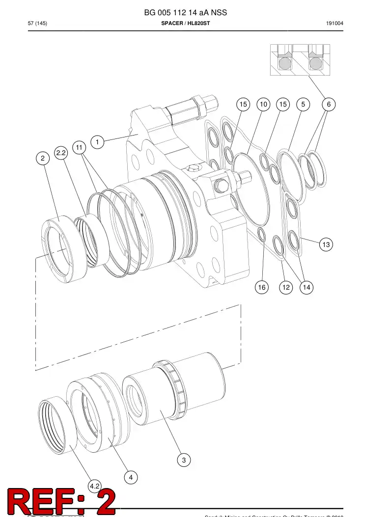 55026799a 550 267 99a Bushing - Sandvik Technical Drawing