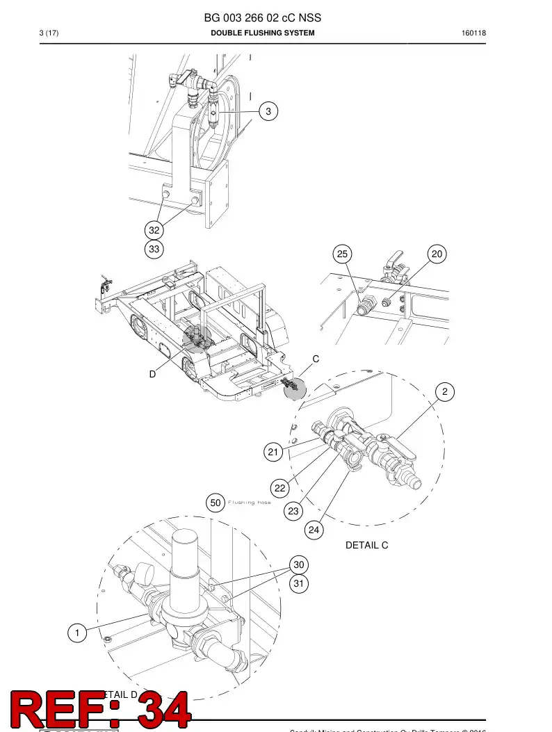 55026805c 550 268 05c Pipe, Flushing - Sandvik Technical Drawing