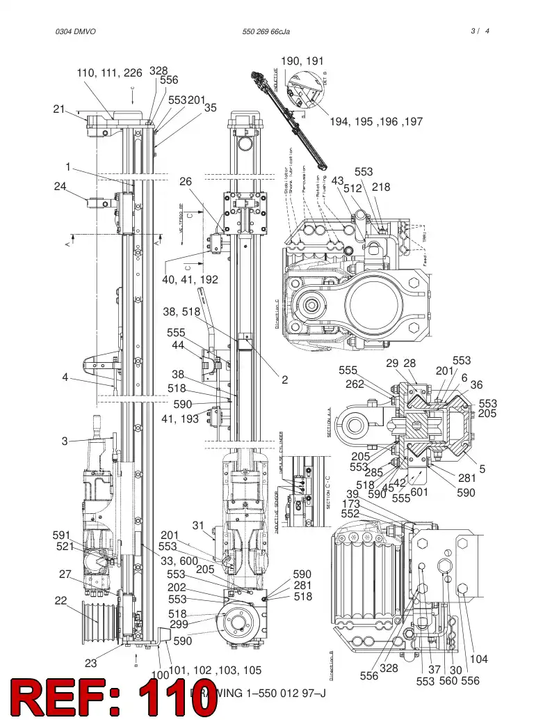 55026961 550 269 61 SPACER - Sandvik Technical Drawing
