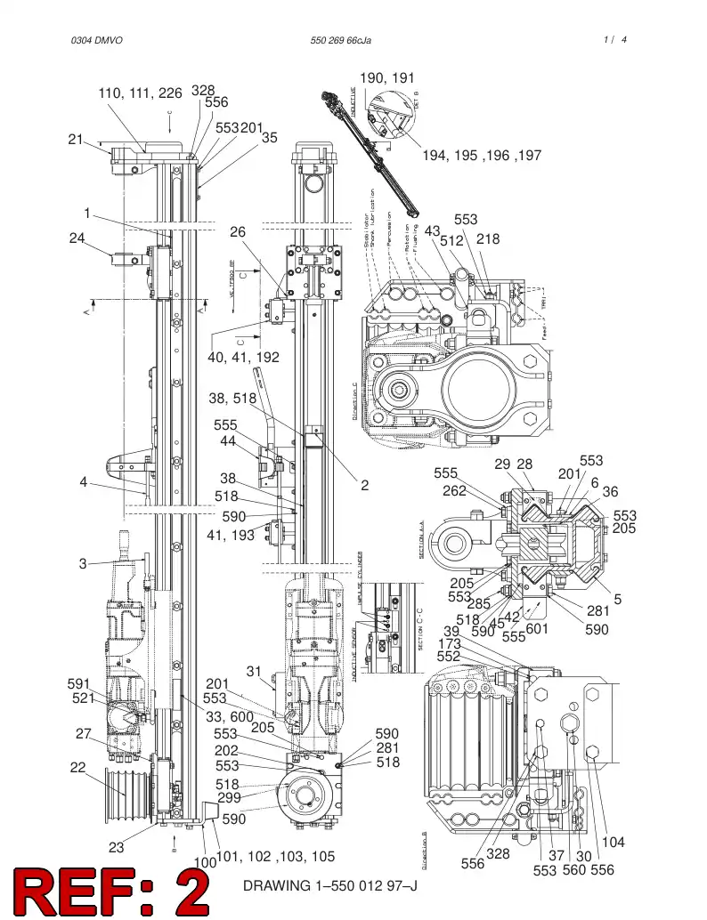 55027006 550 270 06 CYLINDER - Sandvik Technical Drawing