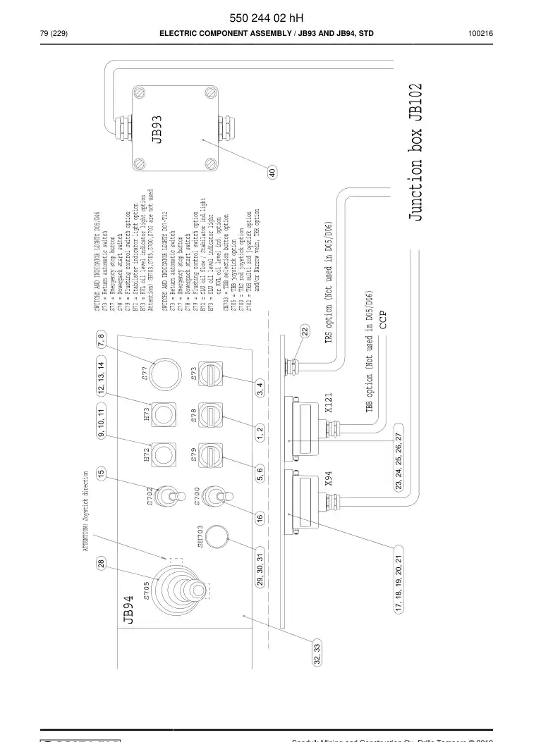 55027035 550 270 35 Wiring instruction - Sandvik Technical Drawing