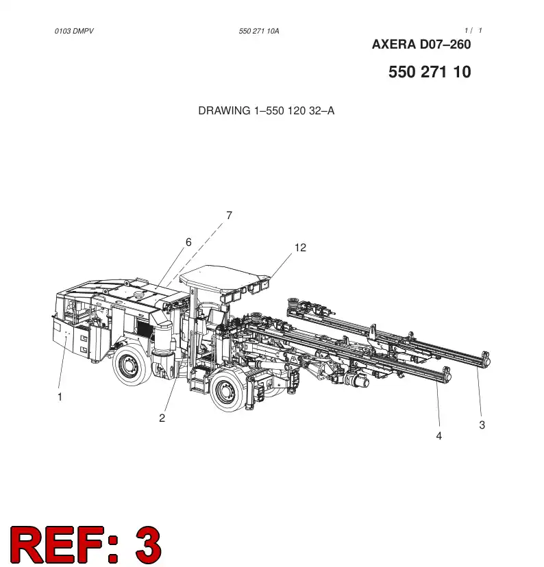 55027105 550 271 05 DRILLING MODULE - Sandvik Technical Drawing