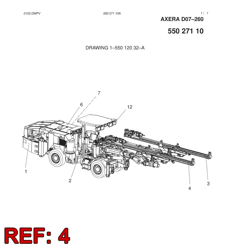 55027106 550 271 06 DRILLING MODULE - Sandvik Technical Drawing