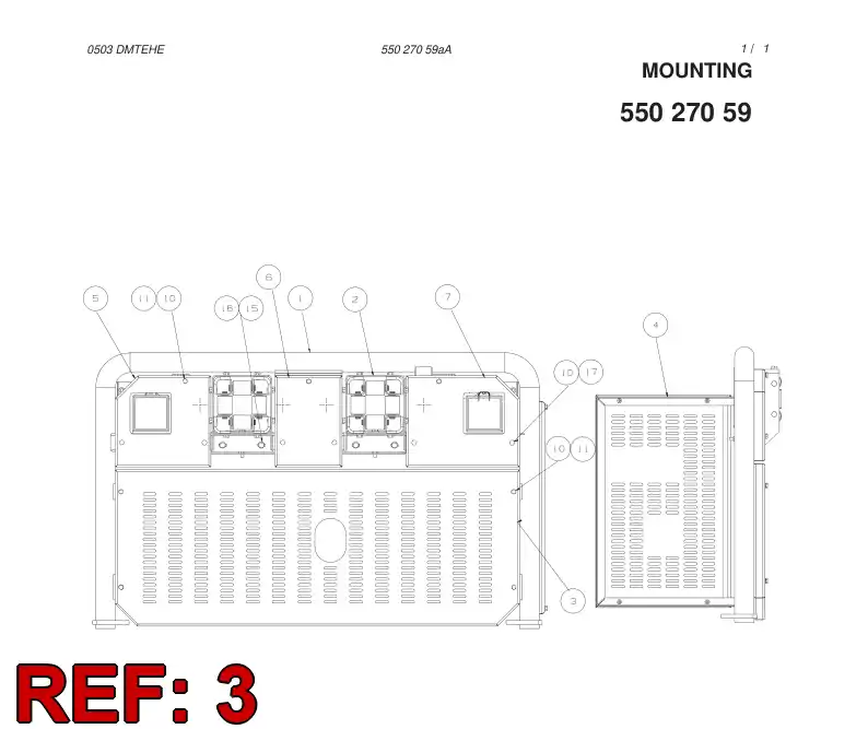 55027141 550 271 41 COVER PLATE - Sandvik Technical Drawing