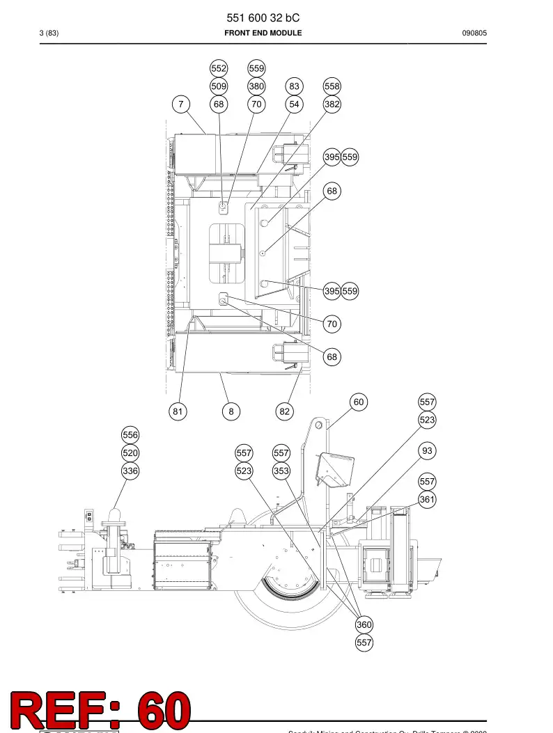 55027176 550 271 76 Boom support - Sandvik Technical Drawing