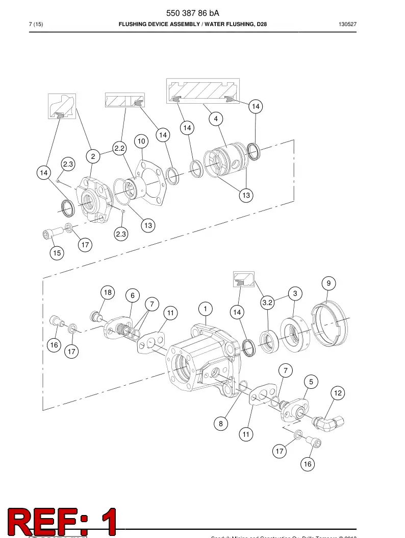 55027181a 550 271 81a Frame - Sandvik Technical Drawing