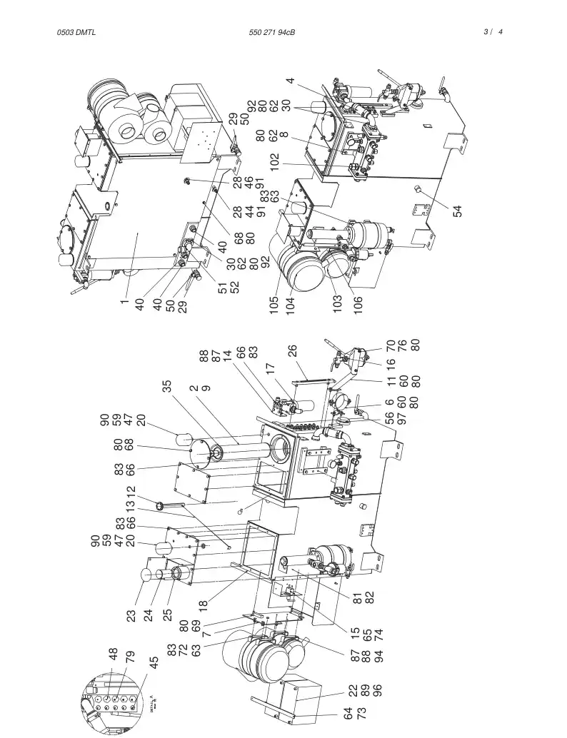 55027194cB 550 271 94cB RECEIVER ASSEMBLY - Sandvik Technical Drawing