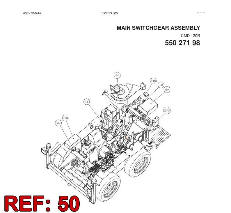 55027197 550 271 97 ELECTRIC SWITCHGEAR CABINET ASSEMBLY - Sandvik Technical Drawing