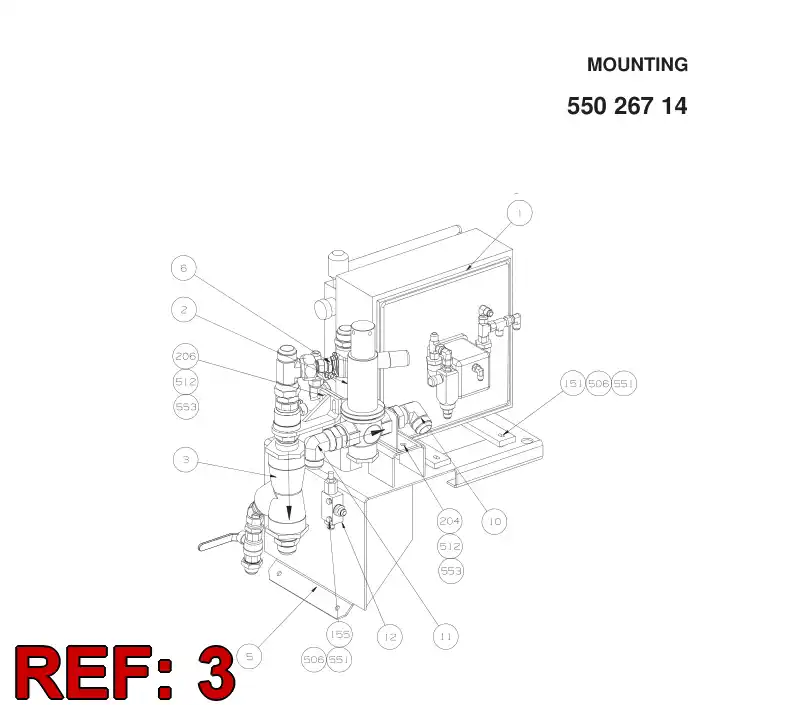 55027232 550 272 32 MUD SEPARATOR ASSEMBLY - Sandvik Technical Drawing