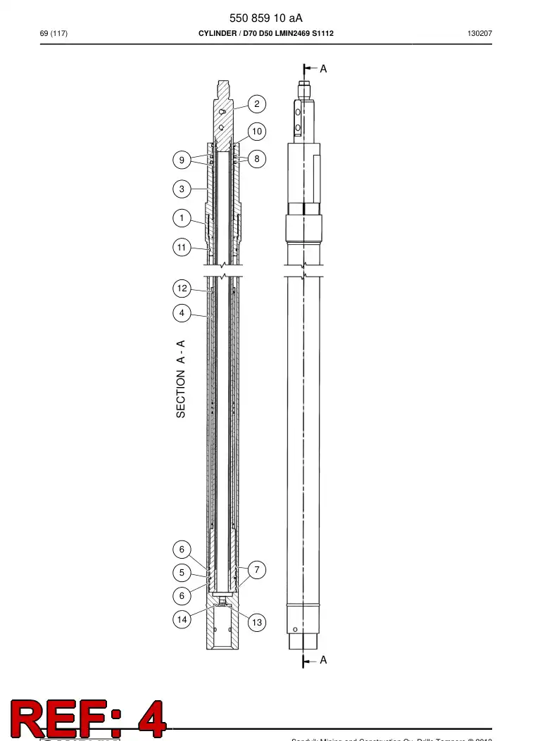 55027233g 550 272 33g Bushing - Sandvik Technical Drawing
