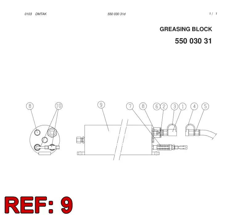 55027410 550 274 10 Reservoir - Sandvik Technical Drawing
